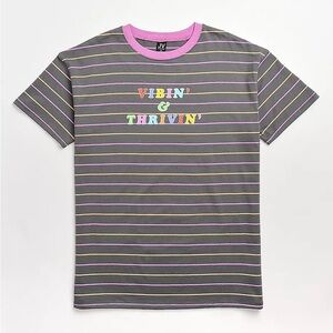 JV by Jac Vanek Vibin' & Thrivin' Multicolor Stripe T-Shirt